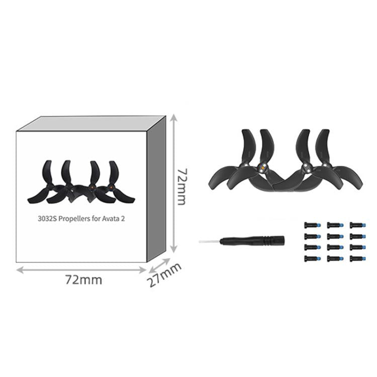 For DJI Avata 2 Sunnylife 3032S 2pairs Propellers(Black) - free shipping - PMC TechLife - Order now!