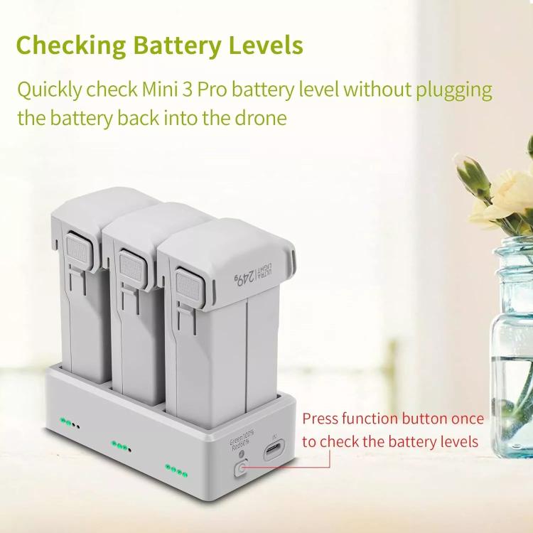 YX 3-Way Battery Charger For DJI Mini 4 Pro/Mini 3/Mini 3 Pro Charging Hub 35W EU Plug - free shipping - PMC TechLife - Order now!