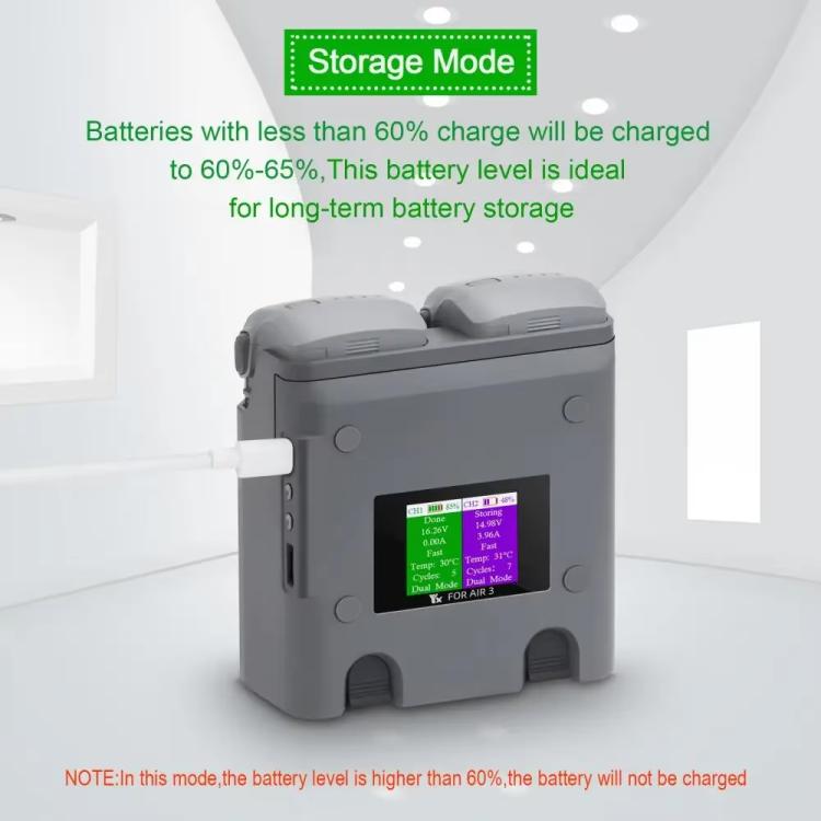 For DJI Air 3/Air 3S YX 2-Way Battery Charger Charging Butler With Color Screen Drone Accessories - free shipping - PMC TechLife - Order now!