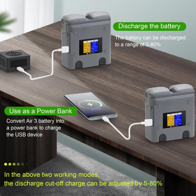 For DJI Air 3/Air 3S YX 2-Way Battery Charger Charging Butler With Color Screen Drone Accessories - free shipping - PMC TechLife - Order now!