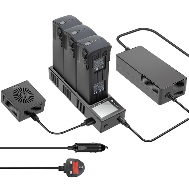 For DJI Mavic 3 YX Battery Charger Discharger Hub 3-in-1 Smart Charging Station With Color Screen UK Plug - free shipping - PMC TechLife - Order now!