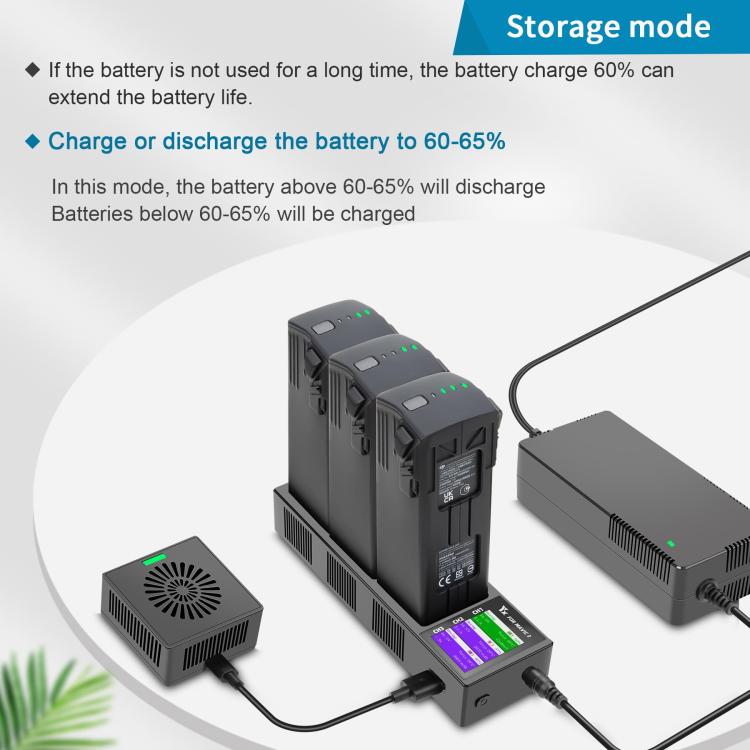 For DJI Mavic 3 YX Battery Charger Discharger Hub 3-in-1 Smart Charging Station With Color Screen UK Plug - free shipping - PMC TechLife - Order now!