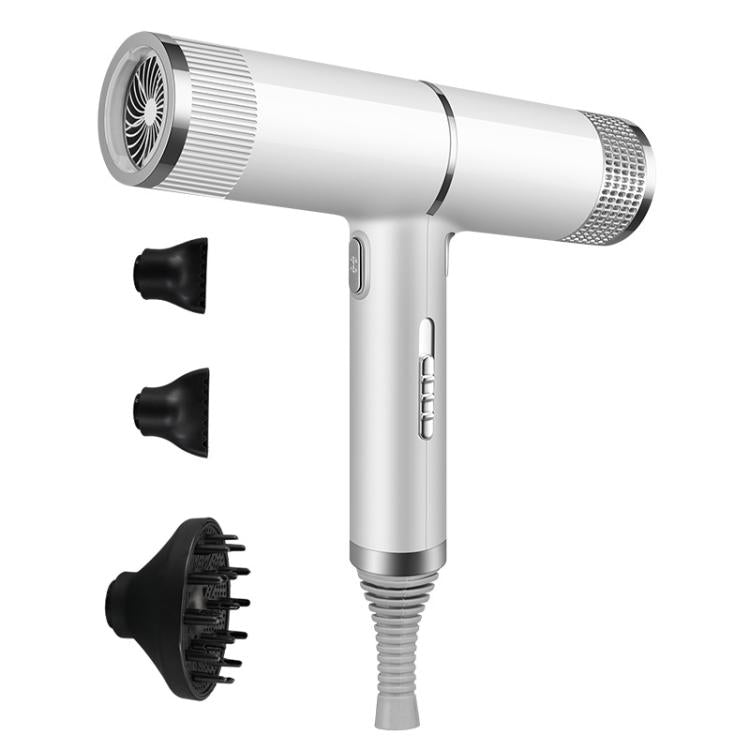 T-Shaped Hair Dryer with Smart Inverter Technology High-Power Blow Dryer for Home & Salon Use US Plug With 3 Nozzles(White) - free shipping - PMC TechLife - Order now!