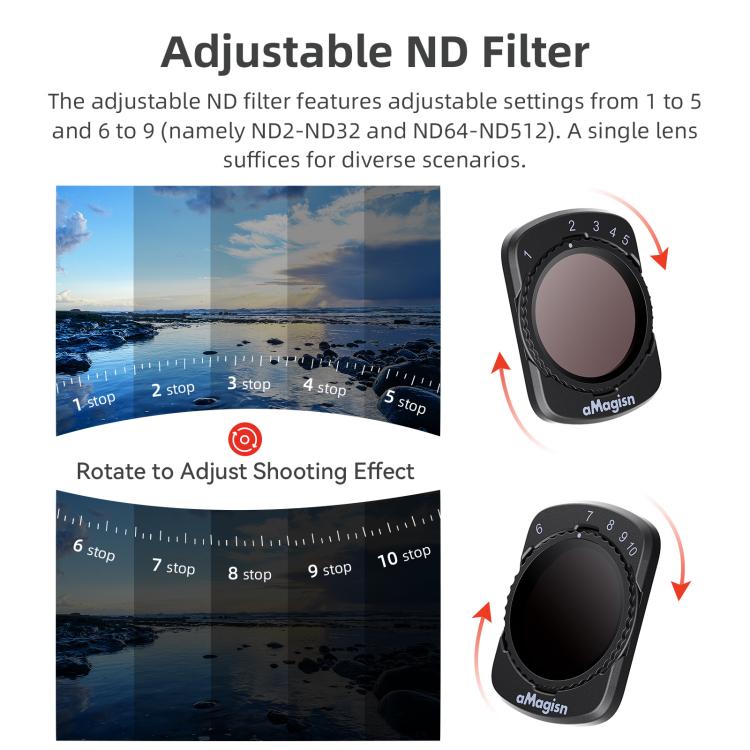 For DJI Osmo Pocket 3 aMagisn Adjustable Magnetic Filter Camera Lens Filters ND4/16/64/256 - free shipping - PMC TechLife - Order now!