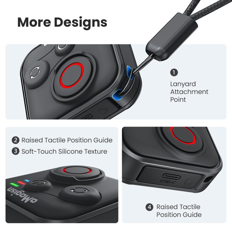aMagisn Wireless Bluetooth Remote Control for Insta360, GoPro Hero Cameras & Smartphones - 50m Long Range - free shipping - PMC TechLife - Order now!