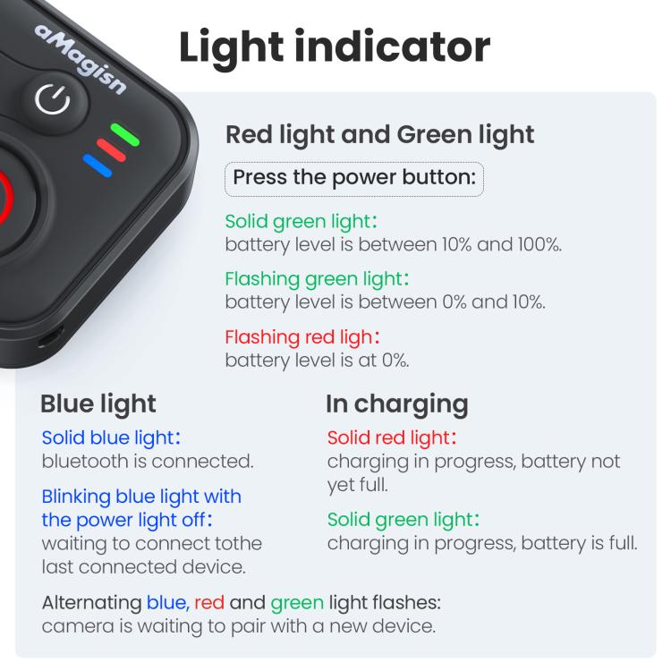 aMagisn Wireless Bluetooth Remote Control for Insta360, GoPro Hero Cameras & Smartphones - 50m Long Range - free shipping - PMC TechLife - Order now!