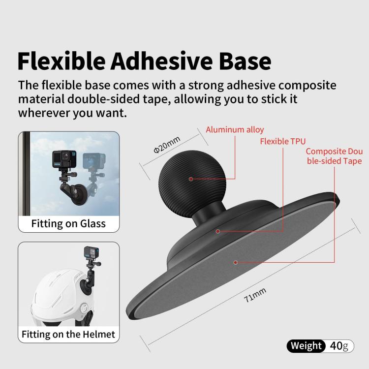 aMagisn Metal Arm Clamp Mount Adhesive Base with 1/4-inch Joint Ball For Insta360, DJI, GoPro Cameras(Black) - free shipping - PMC TechLife - Order now!
