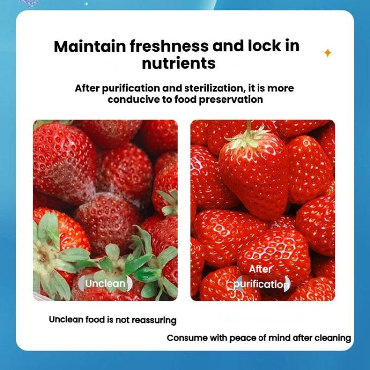 Portable Sterilization Pesticide Residue Removal Fruit Vegetable Cleaning Machine, Size: English(White) - free shipping - PMC TechLife - Order now!
