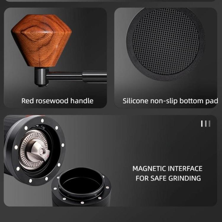 Seven Stars Manual Coffee Grinder CNC Stainless Steel Burr Foldable Hand Crank Mill for Coffee Beans(Silver) - free shipping - PMC TechLife - Order now!