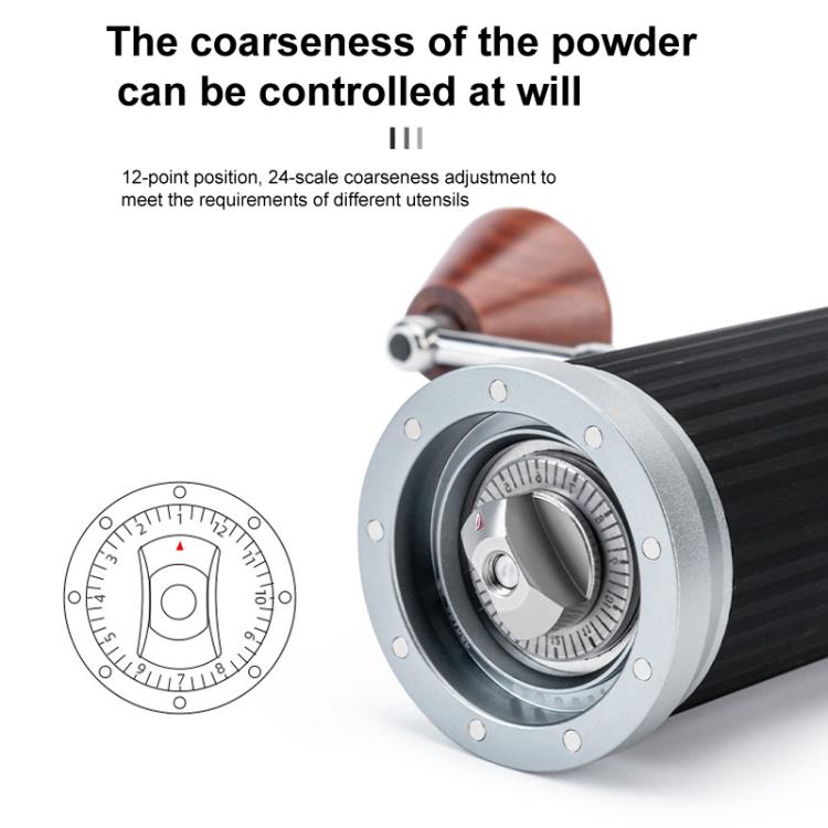 Seven Stars Manual Coffee Grinder CNC Stainless Steel Burr Foldable Hand Crank Mill for Coffee Beans(Silver) - free shipping - PMC TechLife - Order now!