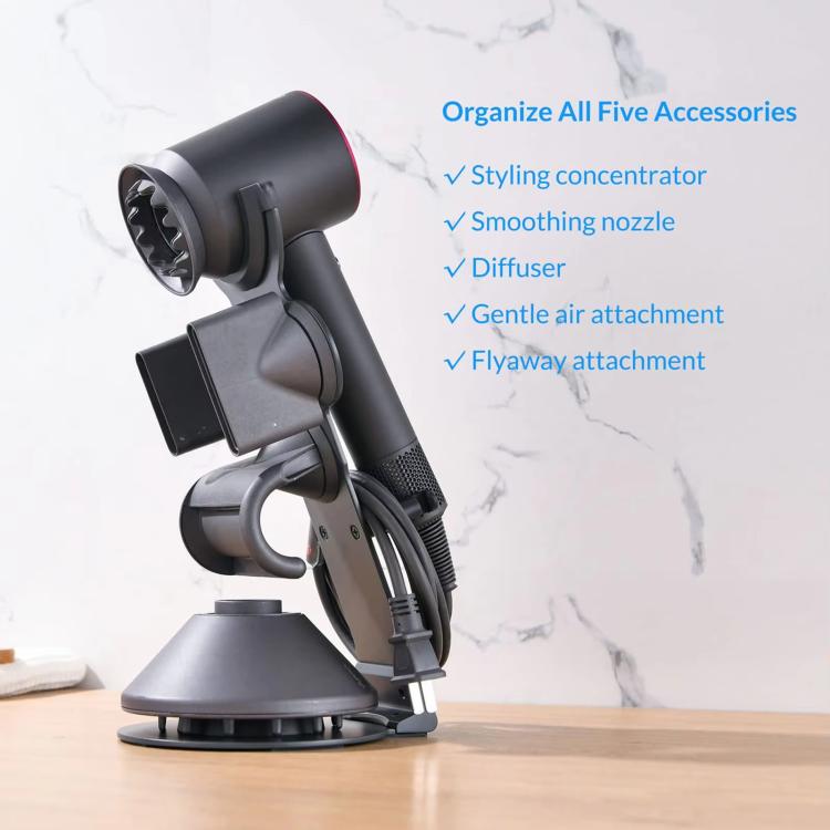 For Dyson Supersonic Hair Dryer Desktop Holder Metal Stand with Cable Organizer(Black) - free shipping - PMC TechLife - Order now!