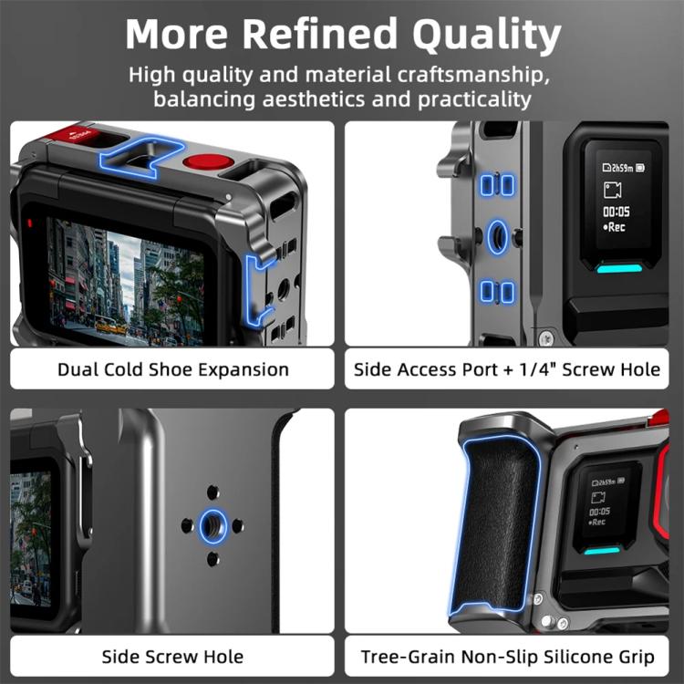 For Insta360 Ace Pro 2 / Ace Pro Flymile Xplorer Grip Kit Street Photography Handle Metal Cage Case(AC2013) - free shipping - PMC TechLife - Order now!