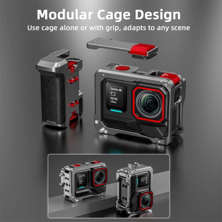 For Insta360 Ace Pro 2 / Ace Pro Flymile Xplorer Grip Kit Street Photography Handle Metal Cage Case(AC2013) - free shipping - PMC TechLife - Order now!