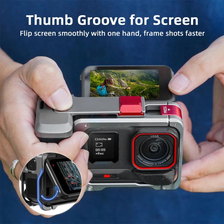 For Insta360 Ace Pro 2 / Ace Pro Flymile Xplorer Grip Kit Street Photography Handle Metal Cage Case(AC2013) - free shipping - PMC TechLife - Order now!
