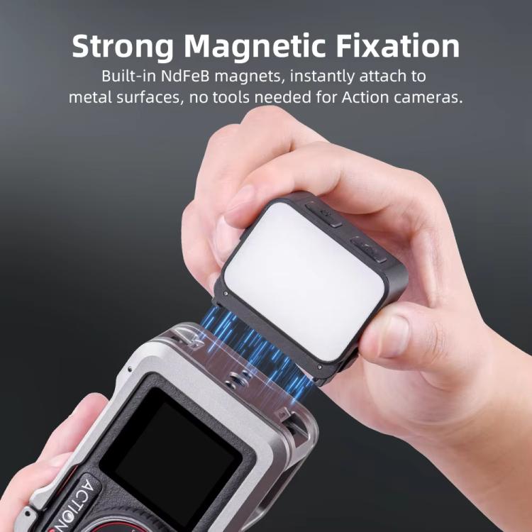 For DJI Action 5 Pro/ Action 4 Flymile 20 LEDs Magnetic Fill Light Rechargeable Video Light 3000K/4440K/8700K Adjustable(Black) - free shipping - PMC TechLife - Order now!