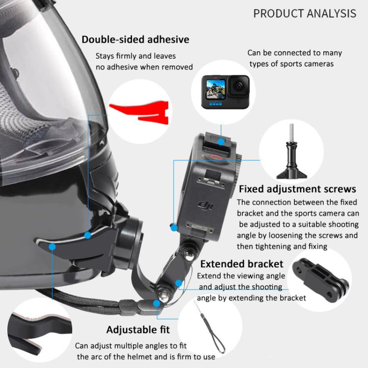 360-degree Rotatable Helmet Chin Mount for GoPro HERO/Insta360/DJI Osmo Action POV Camera Mount - free shipping - PMC TechLife - Order now!