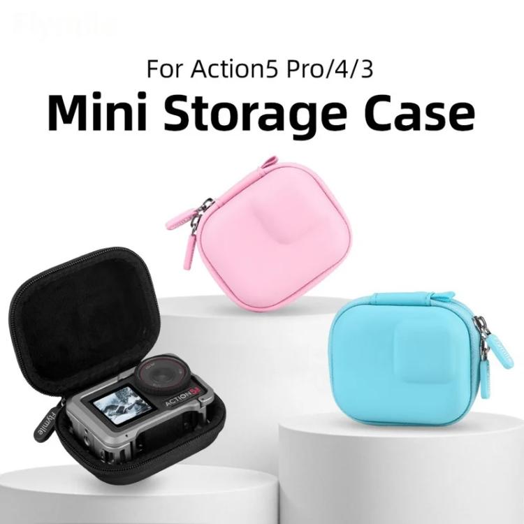 Flymile PU Mini Camera Case with Carabiner For Caged DJI Action 3/4/5 Pro/Insta360 Ace Pro 2/1/GoPro(Black) - free shipping - PMC TechLife - Order now!