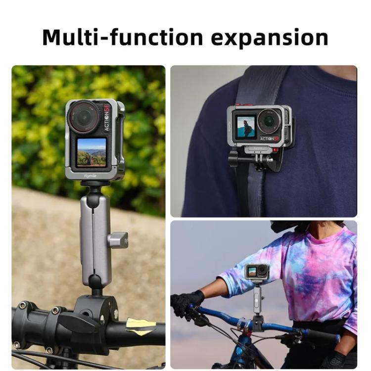 For DJI Osmo Action 5 Pro/4/3 Flymile Metal Protective Cage with Cold Shoe Mount(Metal Color) - free shipping - PMC TechLife - Order now!