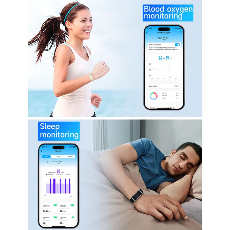 Dual PD Real-Time Heart Rate Blood Oxygen Real-Time Sleep Exercise Health Bracelet(Black) - free shipping - PMC TechLife - Order now!