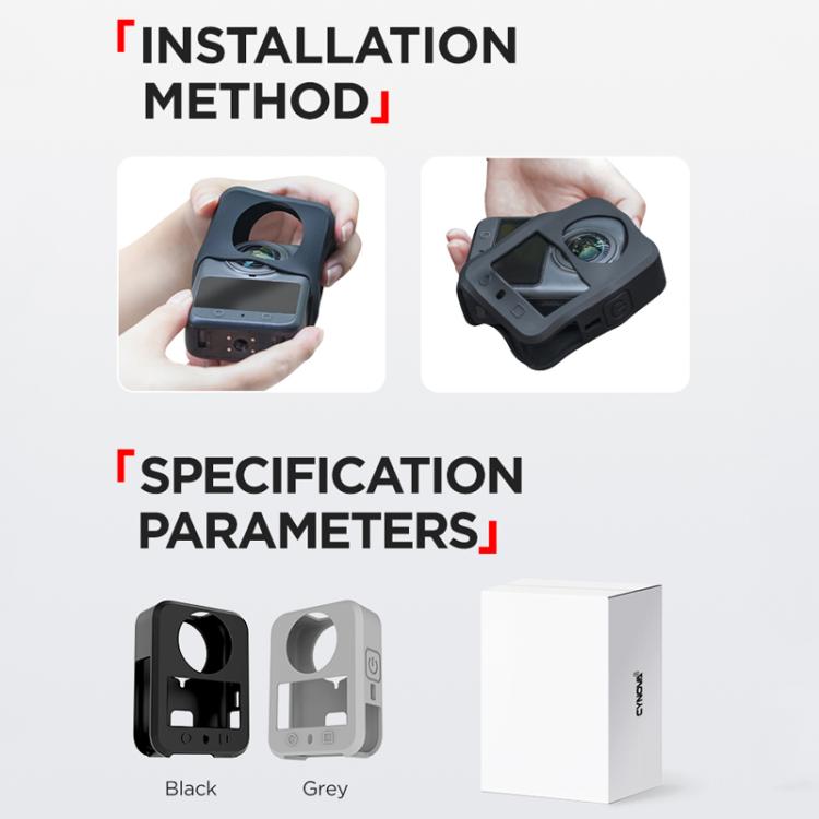 For DJI Osmo 360 CYNOVA Silicone Case Anti-Scratch Shockproof Full Body Protective Cover(Gray) - free shipping - PMC TechLife - Order now!