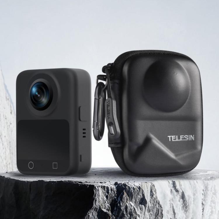 TELESIN Open Bottom PU Carrying Case for DJI Osmo 360 Camera Protective Pouch with Carabiner Clip - free shipping - PMC TechLife - Order now!