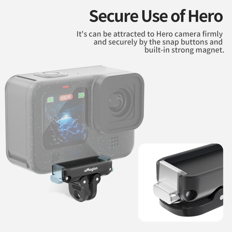 aMagisn Magnetic Quick Release Adapter for GoPro HERO13/12/11/10/9/8/11 Mini/MAX Separate Base Unit - free shipping - PMC TechLife - Order now!
