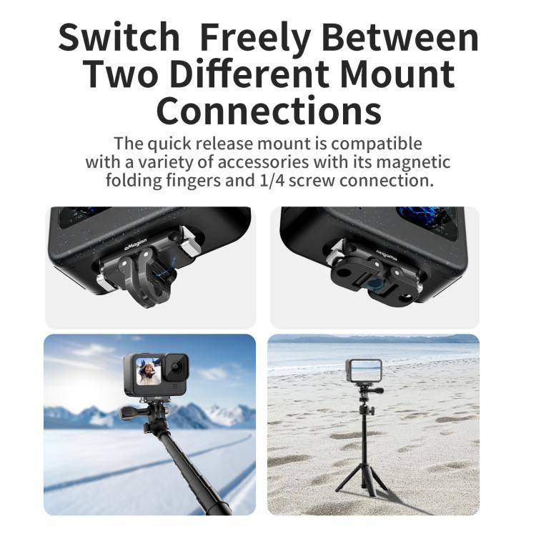 aMagisn Magnetic Quick Release Adapter for GoPro HERO13/12/11/10/9/8/11 Mini/MAX Separate Top Mount Plate - free shipping - PMC TechLife - Order now!