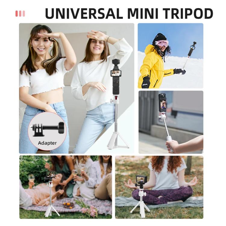 Flymile 15.8-30.8cm Tripod Selfie Stick for Action Cameras With 360-degree Adjustable Ball Head & Cold Shoe(White) - free shipping - PMC TechLife - Order now!