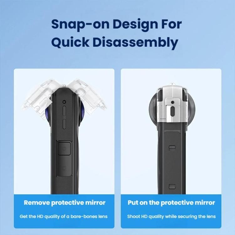 For Insta360 X5 Camera Anti-Fog Snap-On Protective Lens Cover Lens Guards(Transparent) - free shipping - PMC TechLife - Order now!
