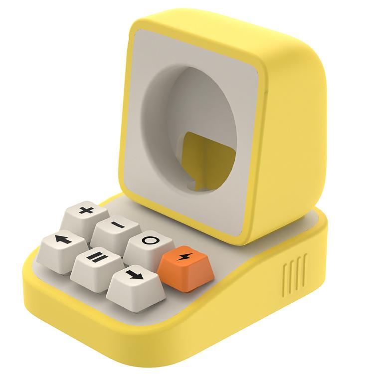 For Apple Watch Typewriter Style Stand Wireless Charging Silicone Base(Yellow) - free shipping - PMC TechLife - Order now!