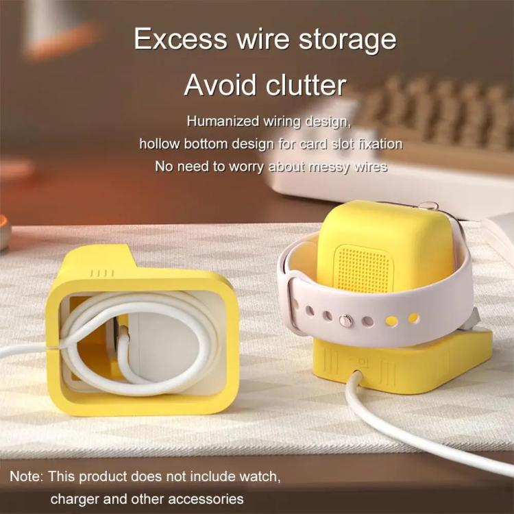 For Apple Watch Typewriter Style Stand Wireless Charging Silicone Base(Yellow) - free shipping - PMC TechLife - Order now!