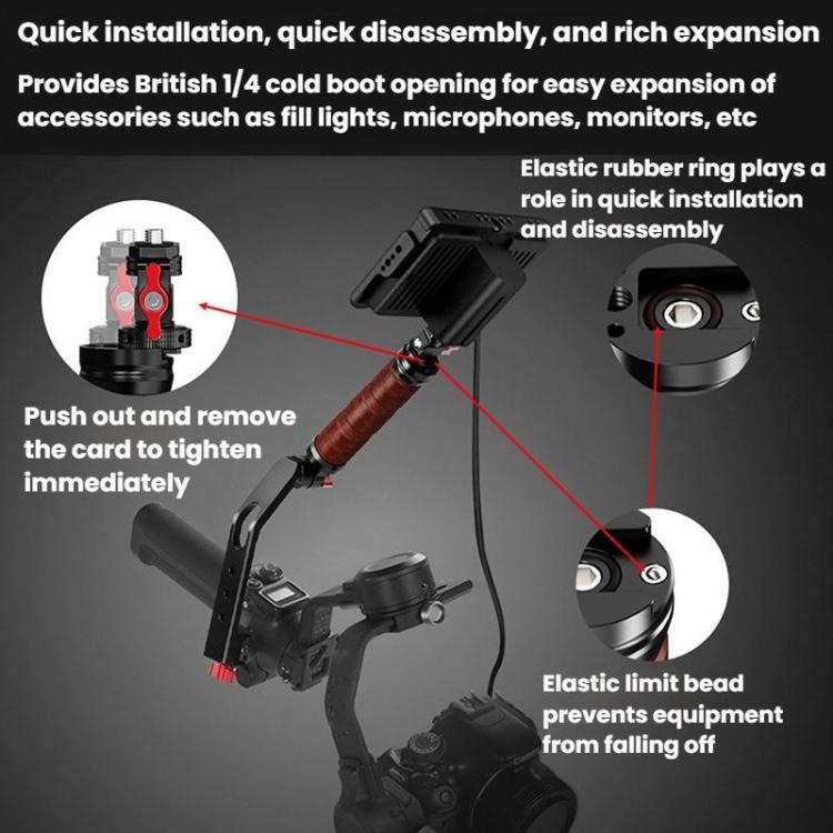 Gimbal Wooden Handle Chute Snail Gimbal Side Handle Grip,For DJI RS 4 Mini / 4 PRO / 3 / 3 Mini / 3 PRO / 2, Spec: Single Handle - free shipping - PMC TechLife - Order now!