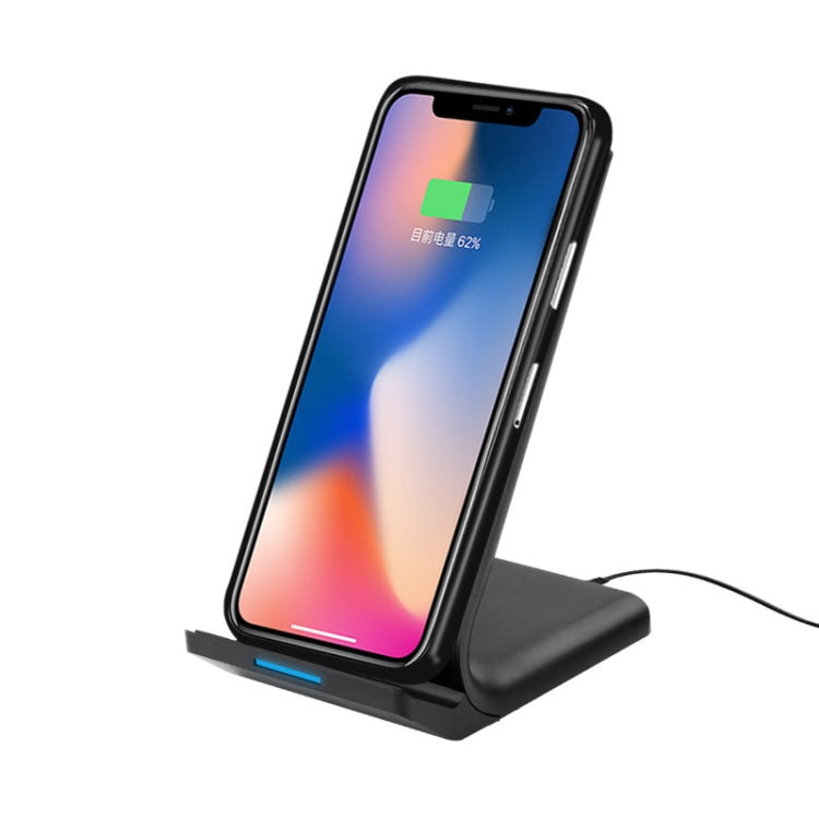 R2 10W Vertical Mobile Phone Wireless Charger Smart Fast Charge Charging Stand Desktop Stand(Black) - Wireless Charger by PMC Jewellery | Online Shopping South Africa | PMC Jewellery | Buy Now Pay Later Mobicred