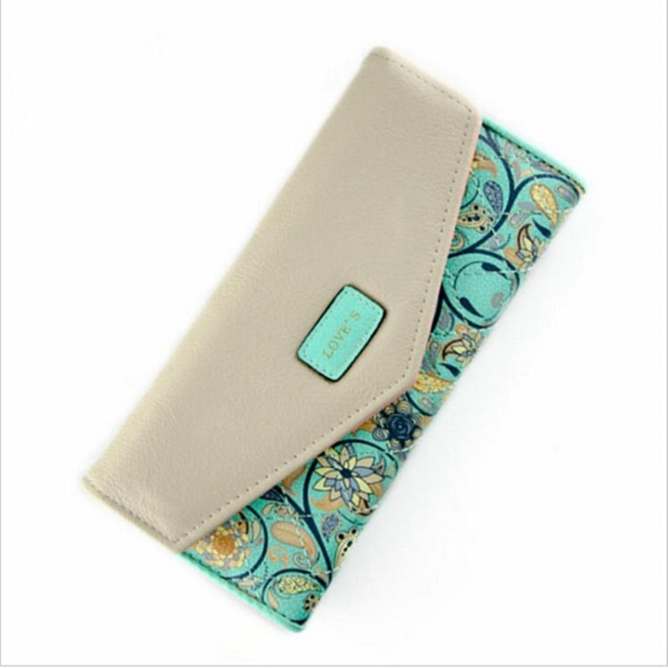 Long Leather Floral Pattern Wallets Coin Purses Money Bag for Women(Green) - Wallets by PMC Jewellery | Online Shopping South Africa | PMC Jewellery