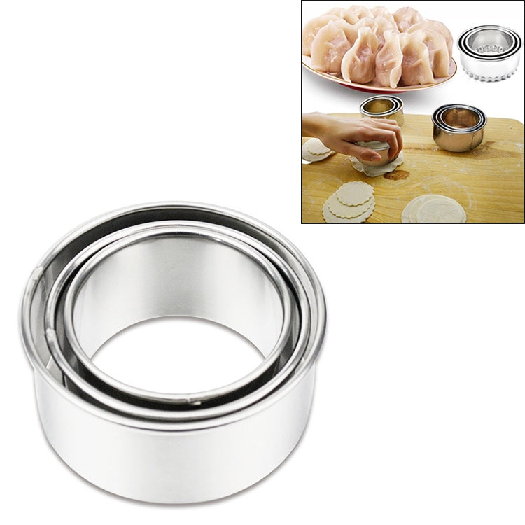 3 PCS Stainless Steel Round Dumplings Wrappers Molds Set Cutter Maker Tools(Circular) - Baking mat & Bakewares by PMC Jewellery | Online Shopping South Africa | PMC Jewellery