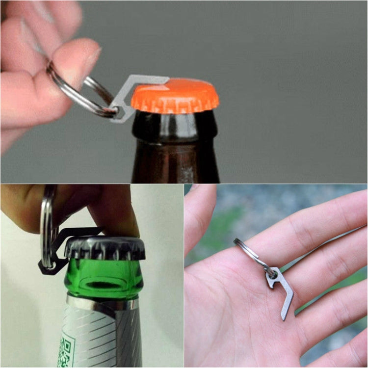 EDC Mini Lightweight Bottle Beer Opener Keyring Pocket Tool Outdoor Camp Hike Utility Gadget Titanium Alloy - Mountaineering Outfit by PMC TechLife | Online Shopping South Africa | PMC TechLife