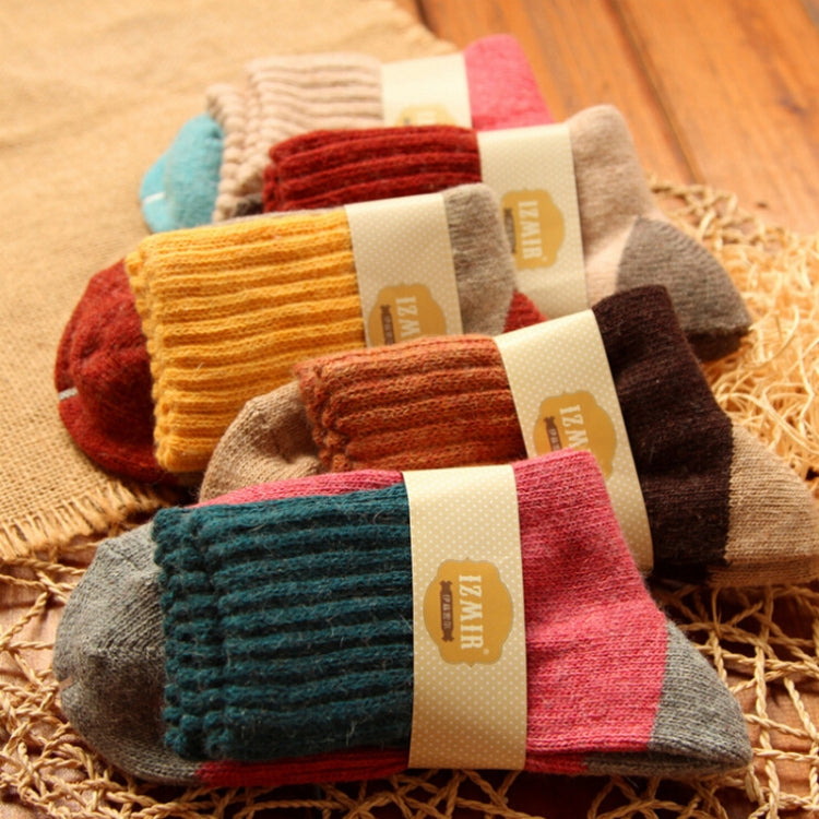 5 Pairs Winter Vintage Rabbit Wool Socks Thicken Patchwork Cotton Socks, Size:Free Size(Mixed Colors) - Tube Socks by PMC Jewellery | Online Shopping South Africa | PMC Jewellery