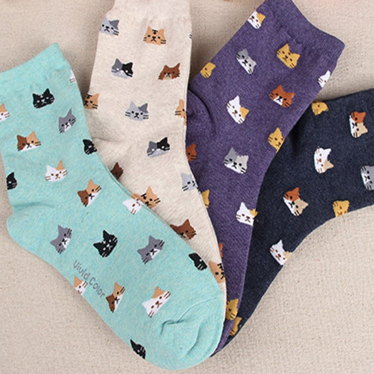 Animal Cartoon Cat Lovely for Women Cotton Socks(1) - Tube Socks by PMC Jewellery | Online Shopping South Africa | PMC Jewellery