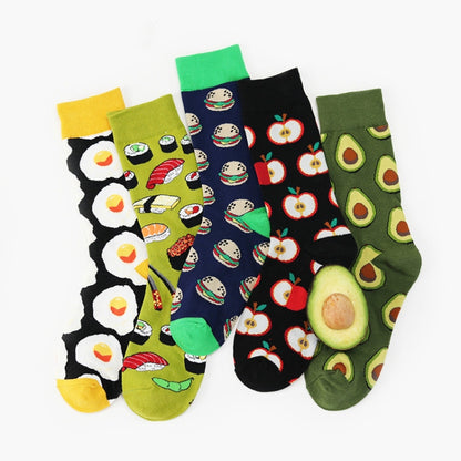 5 Pairs Fruit Food Socks Short  Funny Cotton Socks(Apple) - Tube Socks by PMC Jewellery | Online Shopping South Africa | PMC Jewellery