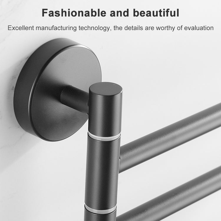 Stainless Steel Towel Bar Rotating Towel Rack Bathroom Kitchen Wall-mounted Towel Polished Rack Holder, Model:Brushed Five Poles - Shelves by PMC Jewellery | Online Shopping South Africa | PMC Jewellery