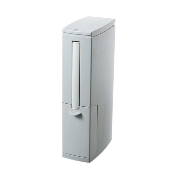 Bathroom Toilet Toilet Brush Integrated Pressing Open Lid Square Trash Can Set with Brush(Gray) - Cleaning Tools by PMC TechLife | Online Shopping South Africa | PMC TechLife