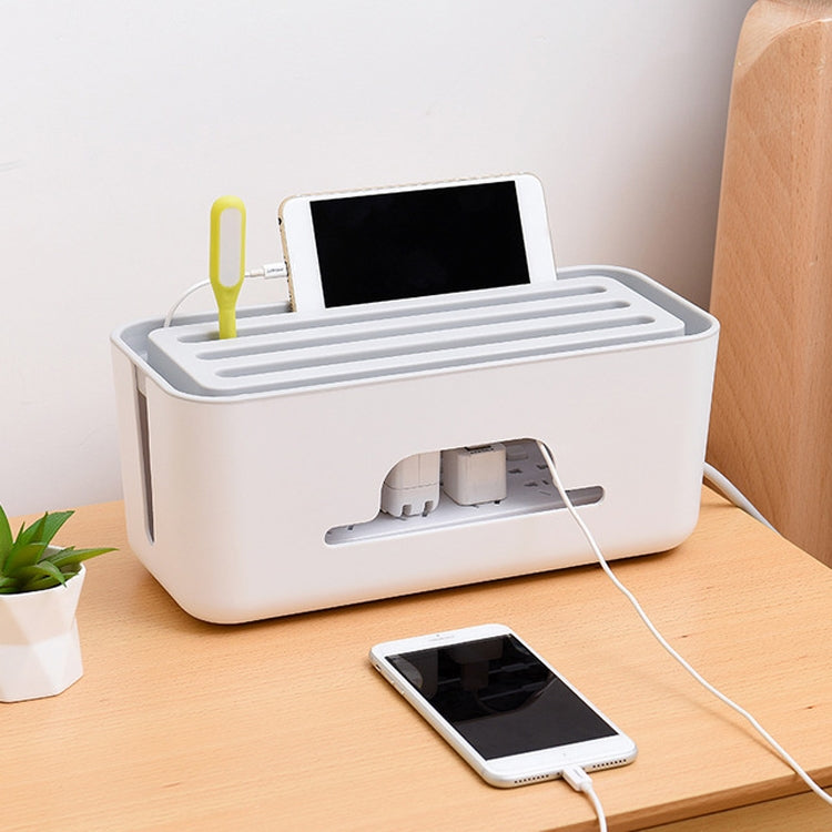 Multifunctional Desktop Power Cord Row and Cable Management Box(White) - free shipping - PMC TechLife - Order now!