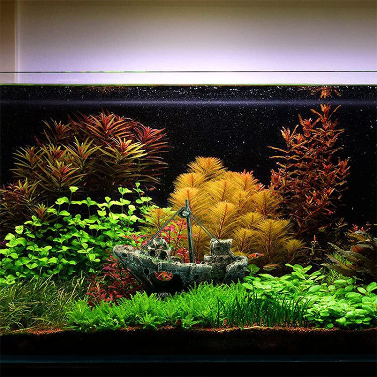 Pirate Ship Rotten Boat Small Net Boat Aquarium Landscaping Fish Tank Glass Cylinder Scene - Fish Tank Decoration by PMC TechLife | Online Shopping South Africa | PMC TechLife