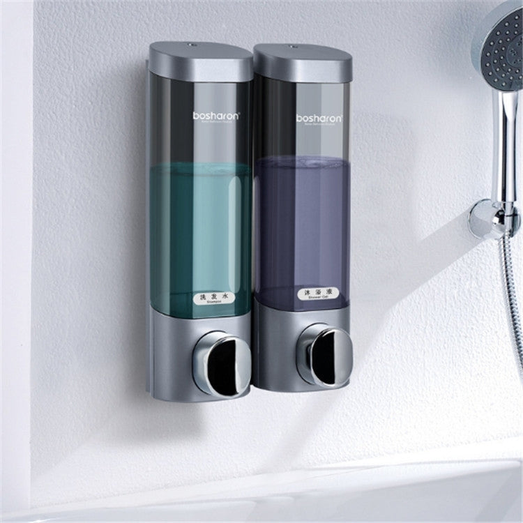 Bosharon Shampoo Shower Gel Box Household Hand Sanitizer Box Bathroom Wall-mounted Punch-free Double-head Soap Dispenser, Style:Double Grid(Silver Gray) - Soap Dispenser by PMC Jewellery | Online Shopping South Africa | PMC Jewellery