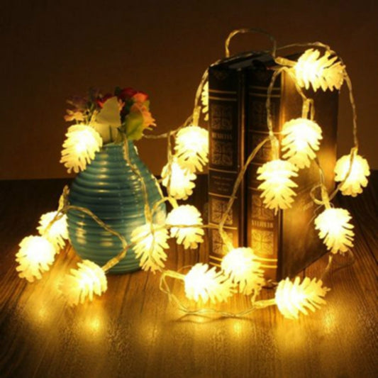 20 LEDs Solar Powered Pine Cone Outdoor Energy Saving Holiday Wedding Decoration String Light Garden Landscape Lamp(Warm White) - With Solar Panel by PMC Jewellery | Online Shopping South Africa | PMC Jewellery