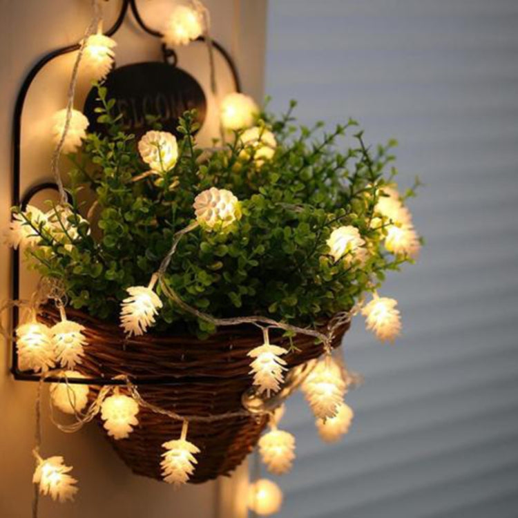 20 LEDs Solar Powered Pine Cone Outdoor Energy Saving Holiday Wedding Decoration String Light Garden Landscape Lamp(Warm White) - With Solar Panel by PMC Jewellery | Online Shopping South Africa | PMC Jewellery