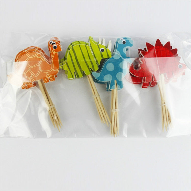 24pcs / Packs Selling Cartoon Creative Dinosaur Cake Decoration Card Insertion Card Birthday Holiday Party Supplies, Style:As Show - Holiday Decorations by PMC Jewellery | Online Shopping South Africa | PMC Jewellery