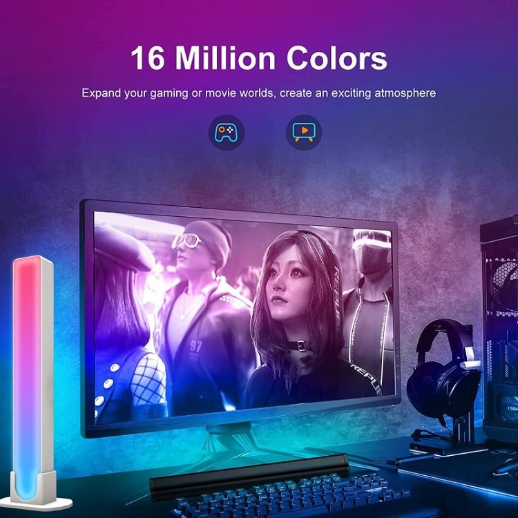 2pcs/box RGB Desktop Background Music Rhythm Pickup Ambient Light, Version: Bluetooth(US Plug) - Novelty Lighting by PMC TechLife | Online Shopping South Africa | PMC TechLife | Buy Now Pay Later Mobicred