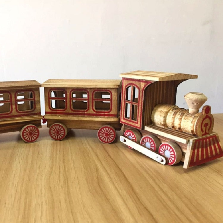 Wooden Three Section Locomotive Office Creative Home Decoration Simulation Toy, Style:Wooden Three Section Train - Model Toys by PMC Jewellery | Online Shopping South Africa | PMC Jewellery