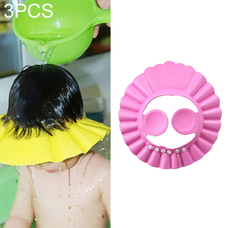 5 PCS Safe Baby Shower Cap Kids Bath Visor Hat Adjustable Baby Shower Cap Protect Eyes Hair Wash Shield for Children Waterproof Cap Pink+earflaps - Baby Care by PMC Jewellery | Online Shopping South Africa | PMC Jewellery